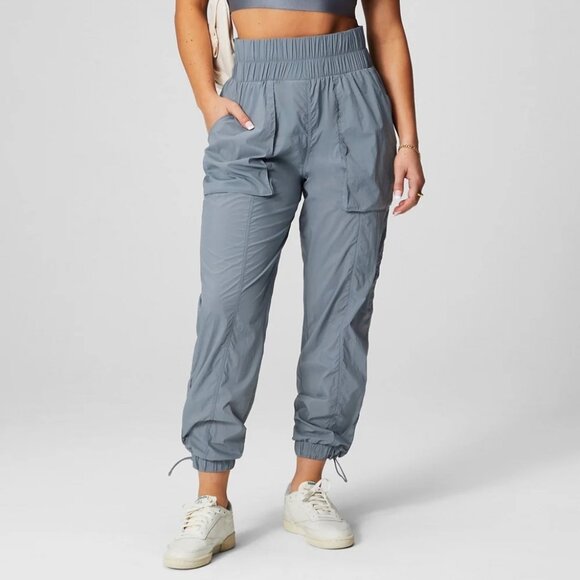 Fabletics Pants - NWT Fabletics Ultra High-Waisted Piped Nylon Pant Stormcloud Size XL NEW